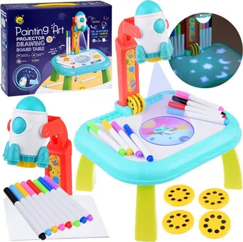 Projektor k malování Vesmírná raketa Modrá