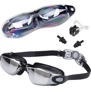 Plavecké brýle Plavecký set - Brýle, kolíček na nos, špunty do uší Stříbrná