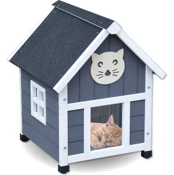 Pelíšek pro kočku Bouda, kočičí domeček Chaim Grey, 52 x 46 x 66 cm