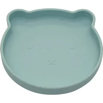 Talíř Bo Jungle Silikonový talíř s přísavkou Bear Pastel blue