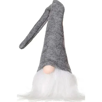 Vánoční ozdoba Vánoční skřítek Led YX039 šedý