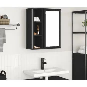 Koupelnový nábytek vidaXL Koupelnová nástěnná skříňka se zrcadlem Dub černý 50x21x60 cm [861902]