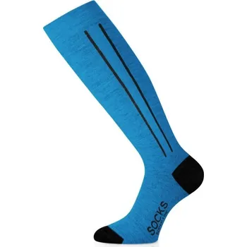 Pánské ponožky Lasting lyžařské merino podkolenky FWC-519 modré 25/26 M