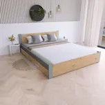 Maxi Postel z masivu Iris 140x200 cm, ŠEDÁ/Dub Artisan