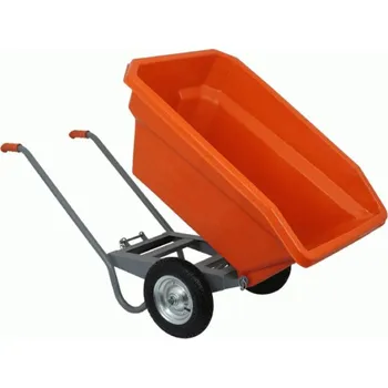 Kolečko MELASTY Stájové kolečko dvoukolové, výklopné 175 / 250 L oranžové
