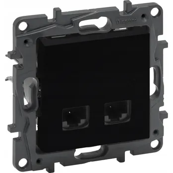 Elektrická zásuvka Zásuvka 2xRJ45 Cat6 UTP LEGRAND Niloe Step Černá (Černý)