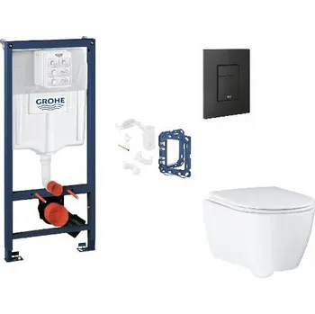 WC sada Grohe Rapid SL - Set předstěnové instalace, klozetu, sedátka SoftClose, tlačítka Even a sady pro vhazování tablet, phantom black SANI11BB5139