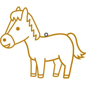 Závěsná sklíčka se zlatou konturou k vybarvení barvami na sklo cca 8 cm, mix motivů, Motiv Kůň