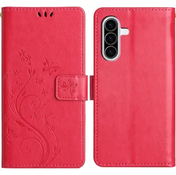 Pouzdro na mobilní telefon Flowers knížkové pouzdro na Samsung Galaxy A36 5G - červené