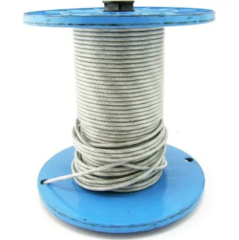 Železářství Lanko ocelové – 4/5 mm×75 m Zn/PVC