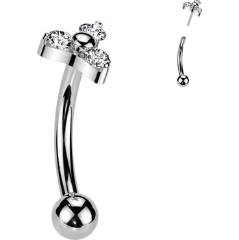 Piercing Šperky4U PUSH IN piercing k do obočí TITAN, 1,2 x 8 mm - TIT1399-1208
