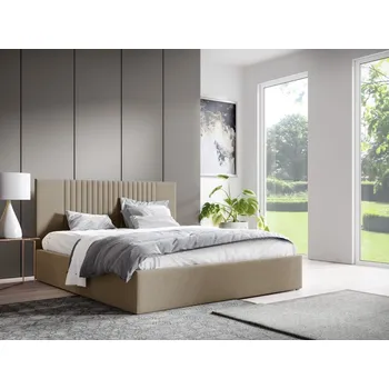 Postel Eka Čalouněná postel LINA 180x200 cm Barva látky Trinity: (2303) Světlá béžová, Úložný prostor: Bez úložného prostoru