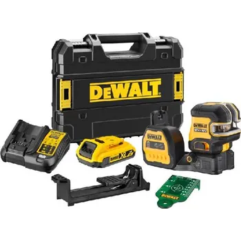 Měřící laser DeWALT Nářadí - 12/18V AKU křížový laser, dosah 50 m, s příslušenstvím, 1x aku 2,0 Ah XR, nabíječka DCE822D1G18