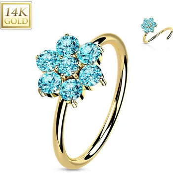 Piercing Šperky4U Zlatý piercing kruh, 0,8 x 8 mm, Au 585/1000 - ZL01264-YG