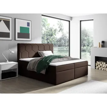 Postel Eka Kontinentální čalouněná postel MEDOX - Trinity (90x200 cm) Barva látky Trinity: (2308) Tmavá hnědá