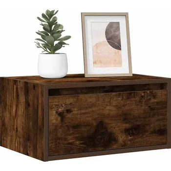 Televizní stolek vidaXL Nástěnné noční stolky s LED osvětlením 2 ks [860220] Barva: kouřový dub