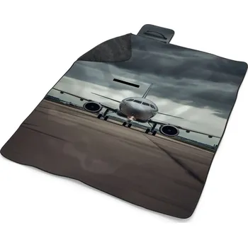 deka Sablio Plážová deka Letadlo na ranveji: 200x140 cm