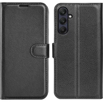 Pouzdro na mobilní telefon Litchi knížkové pouzdro na Samsung Galaxy A26 5G - černé
