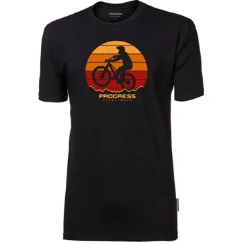 Pánské oblečení triko krátké pánské Progress BARBAR BIKER s bambusem černé