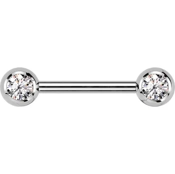 Piercing Šperky4U Piercing do bradavky TITAN, čiré zirkony - TIT1435-C