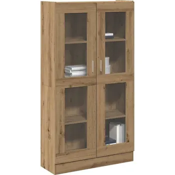 Vinotéka vidaXL Prosklená skříň 82,5 x 30,5 x 150 cm dřevotříska [802762] Barva: dub artisan
