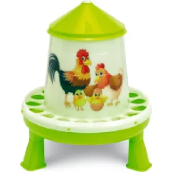 Chov hospodářského zvířete Plastové krmítko s nožičkami - ŠŤASTNÉ SLEPICE 4 kg - zelené - 11368