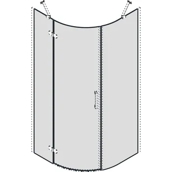 GELCO TRINITY skleněné díly čtvrtkruhová zástěna 900x900, sklo čiré, levé (GT6590CL)