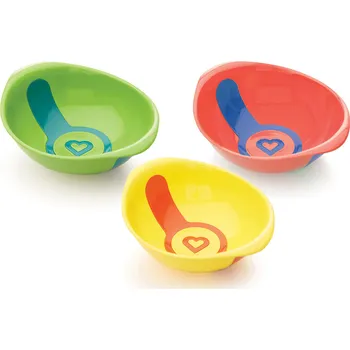 dětská miska Munchin White Hot miska s tepelným senzorem 3 ks zelená/oranžová/žlutá