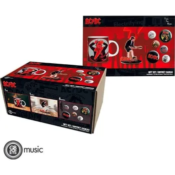 Dárkový set AC/DC (Hrnek, Figurka, Set odznáčků)