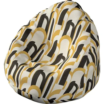 Sedací pytel Sedací vak s volbou látky - 3 velikosti, černá a žlutá, Ø80 x 115 cm, Cosy Home