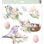 Anděl Přerov 6888 okenní fólie s glitry ptáčci 30 x 33,5 cm mix motivů