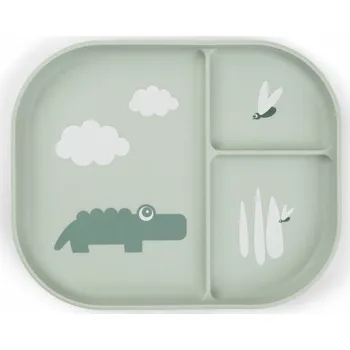 Talíř DONE BY DEER Foodie Dělený talíř Croco zelený
