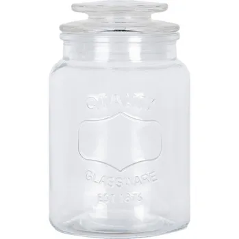 Dóza na potraviny Skleněná skladovací dóza s víkem a nápisem Quality Glassware – 11x18 cm
