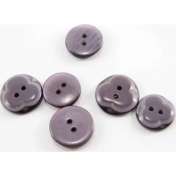 Knoflík Dírkový knoflík - fialový trojlístek - průměr 1,5 cm