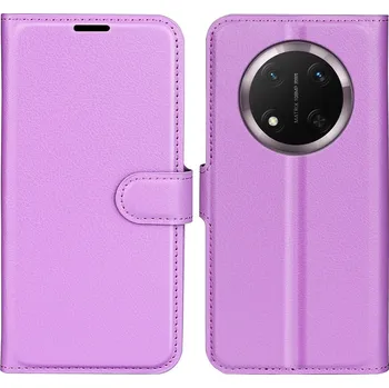 Pouzdro na mobilní telefon Litchi knížkové pouzdro na Honor Magic 7 Lite 5G - fialové