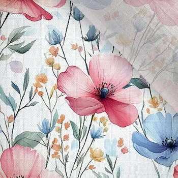 Plenkový bambusový mušelín Takoy červenomodré luční květiny