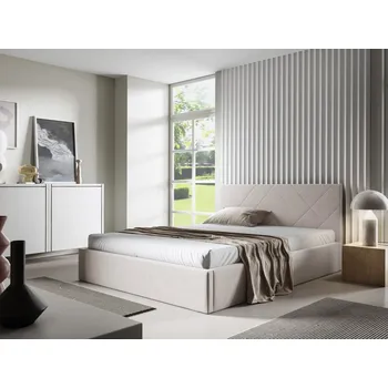 Postel Eka Čalouněná postel SARAH 160x200 cm Barva látky Trinity: (2331) Tmavá modrá, Úložný prostor: Bez úložného prostoru