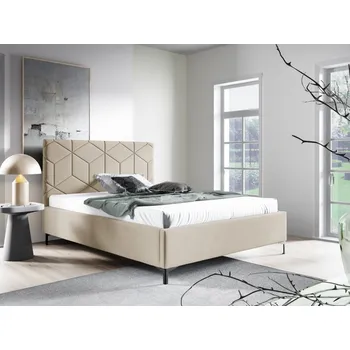 Postel Eka Čalouněná postel BOX+ 140x200 cm Barva látky Trinity: (2302) Krémová, Úložný prostor: Bez úložného prostoru