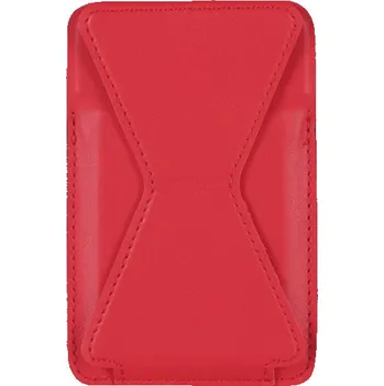 Magnetická kapsa na karty se stojánkem pro iPhone - červená