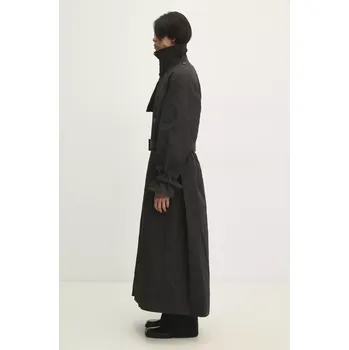 Dámský kabát Trench kabát VETEMENTS Metalized Wrinkled Trenchcoat, XL, černá, 99X