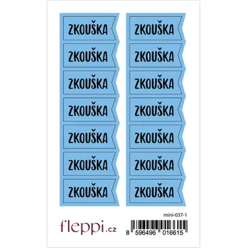 samolepka Fleppi Samolepky Školní - zkouška Barva samolepek: pastelově modrá