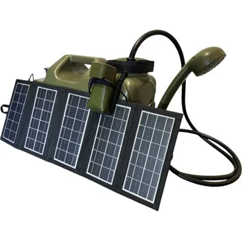 kempingová sprcha Sada - nabíjecí sprcha + solární panel 10W + kanystr na vodu 11L