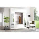 Eka Předsíňová stěna s čalouněnými panely Trinity 32 - Bílá / Krémová bílá 2301