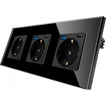 Elektrická zásuvka Elektrická Zásuvka, USB nástěnná CNBINGO černá