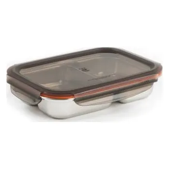 Dóza na potraviny Nerezová obdélníková dóza Cuitisan předělená - 1000 ml