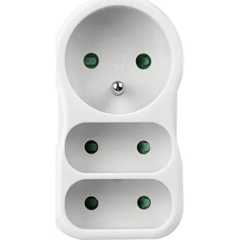 Prodlužovací kabel Konnoc DX-FZB-01/01-2 rozbočka 1xkul.+2xplochá