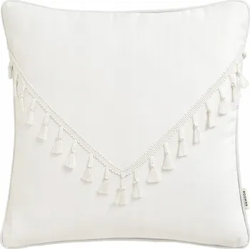 Polštář Dekorativní povlak na polštář s třásněmi 45x45 Chloe, krémová (zlomená bílá)