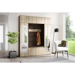 Eka Předsíňová stěna s čalouněnými panely Trinity 32 - Sonoma / Tmavá hnědá 2308