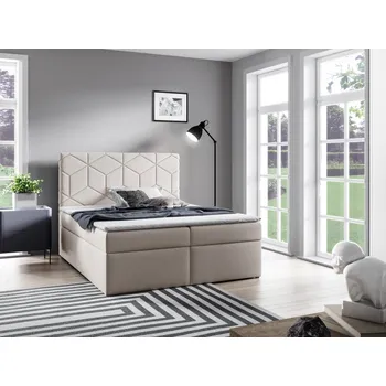 Postel Eka Kontinentální čalouněná postel BOX - Trinity (160x200 cm) Barva látky Trinity: (2326) Hořčicová