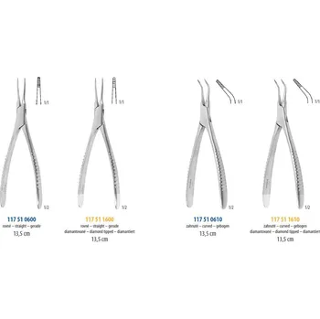 Kleště Medin Kleště k odstanění kořenových nástrojů Zahnuté Diamantované 13,5 cm 117511610